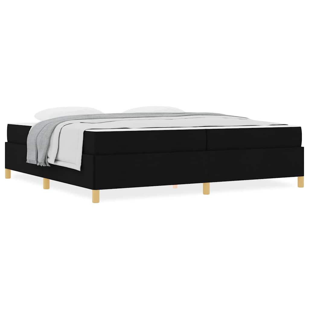 vidaXL Pat cu arcuri Negru și Alb și Negru 200 x 200 cm țesătură vidaXL Pat cu arcuri Negru și Alb și Negru 200 x 200 cm țesătură