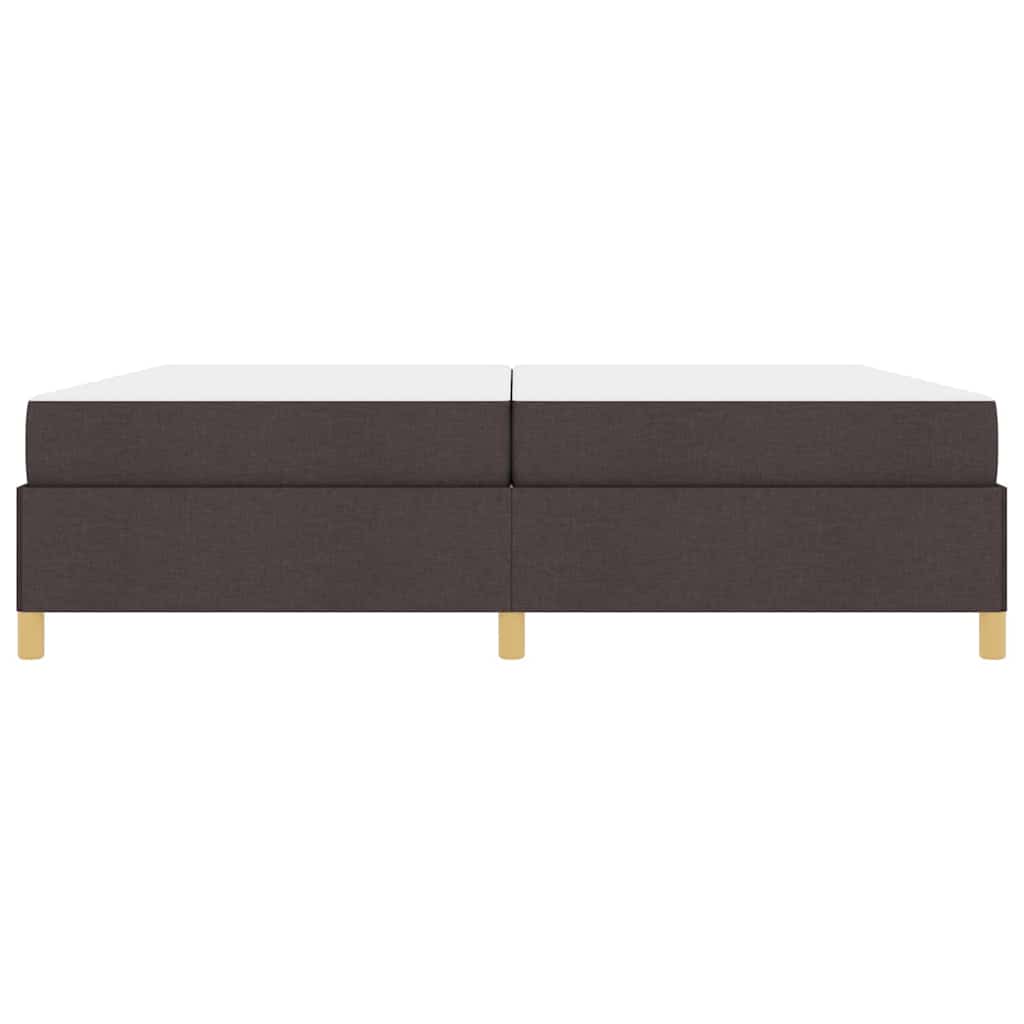 vidaXL Pat cu arcuri Maro închis și Alb 200 x 200 cm țesătură vidaXL Pat cu arcuri Maro închis și Alb 200 x 200 cm țesătură