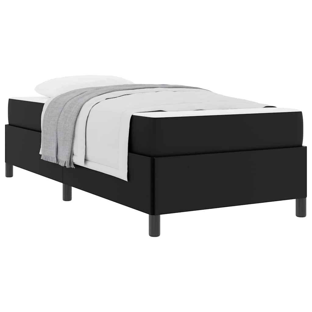 vidaXL Cadru de pat cu saltea Negru 80 x 200 cm Piele artificială