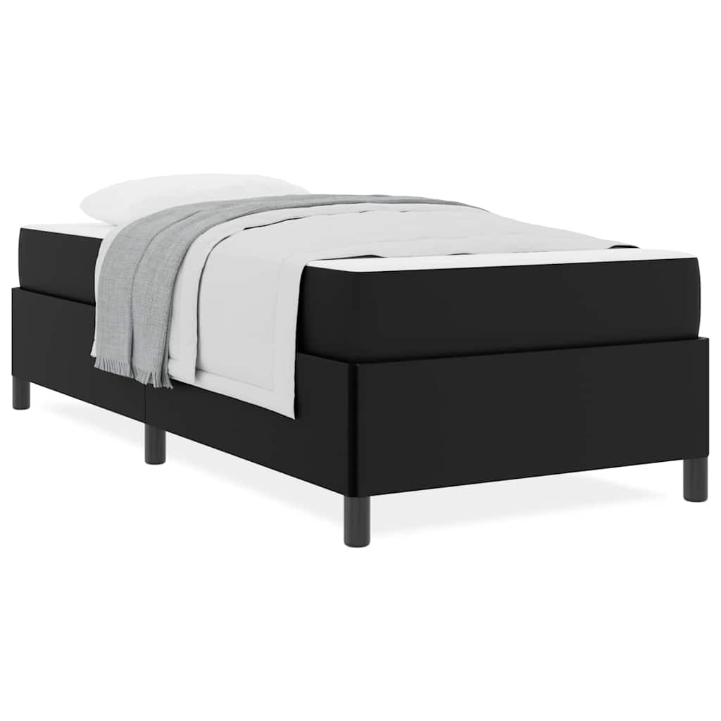vidaXL Cadru de pat cu saltea Negru 80 x 200 cm Piele artificială