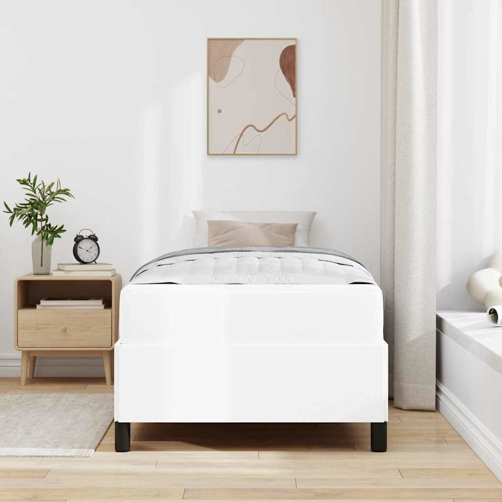 vidaXL Cadru de pat cu saltea Alb 80 x 200 cm Piele artificială