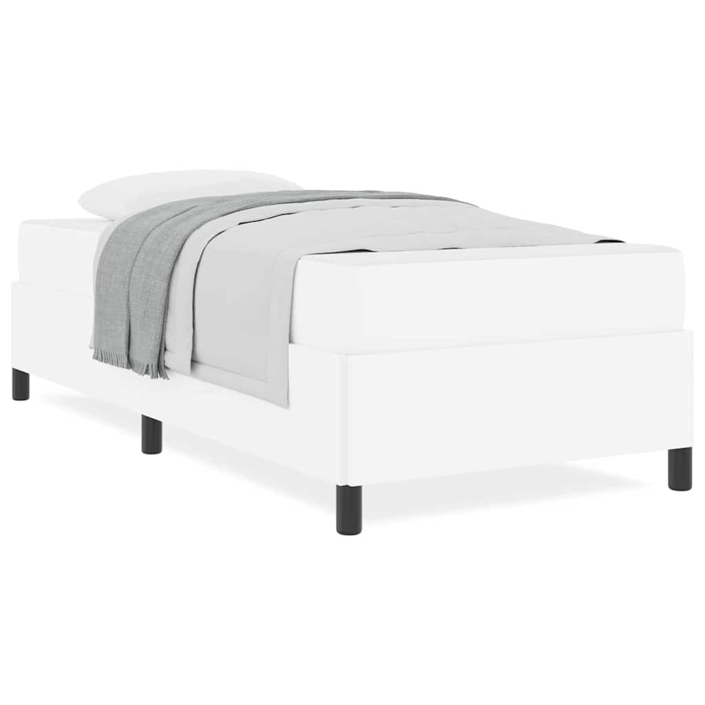vidaXL Cadru de pat cu saltea Alb 90 x 190 cm Piele artificială
