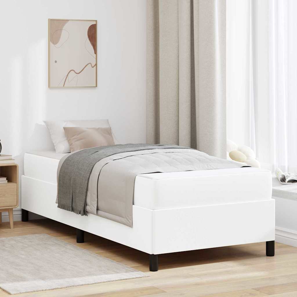 vidaXL Cadru de pat cu saltea Alb 90 x 190 cm Piele artificială