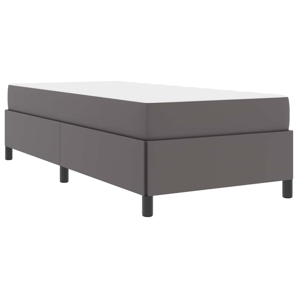 vidaXL Cadru de pat cu saltea Gri 90 x 190 cm Piele artificială