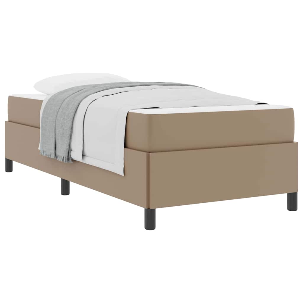 vidaXL Cadru de pat cu saltea Cappuccino 90 x 190 cm Piele artificială