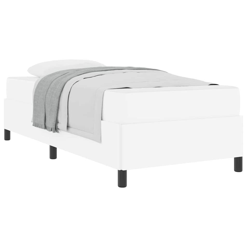 vidaXL Cadru de pat cu saltea Alb 90 x 200 cm Piele artificială