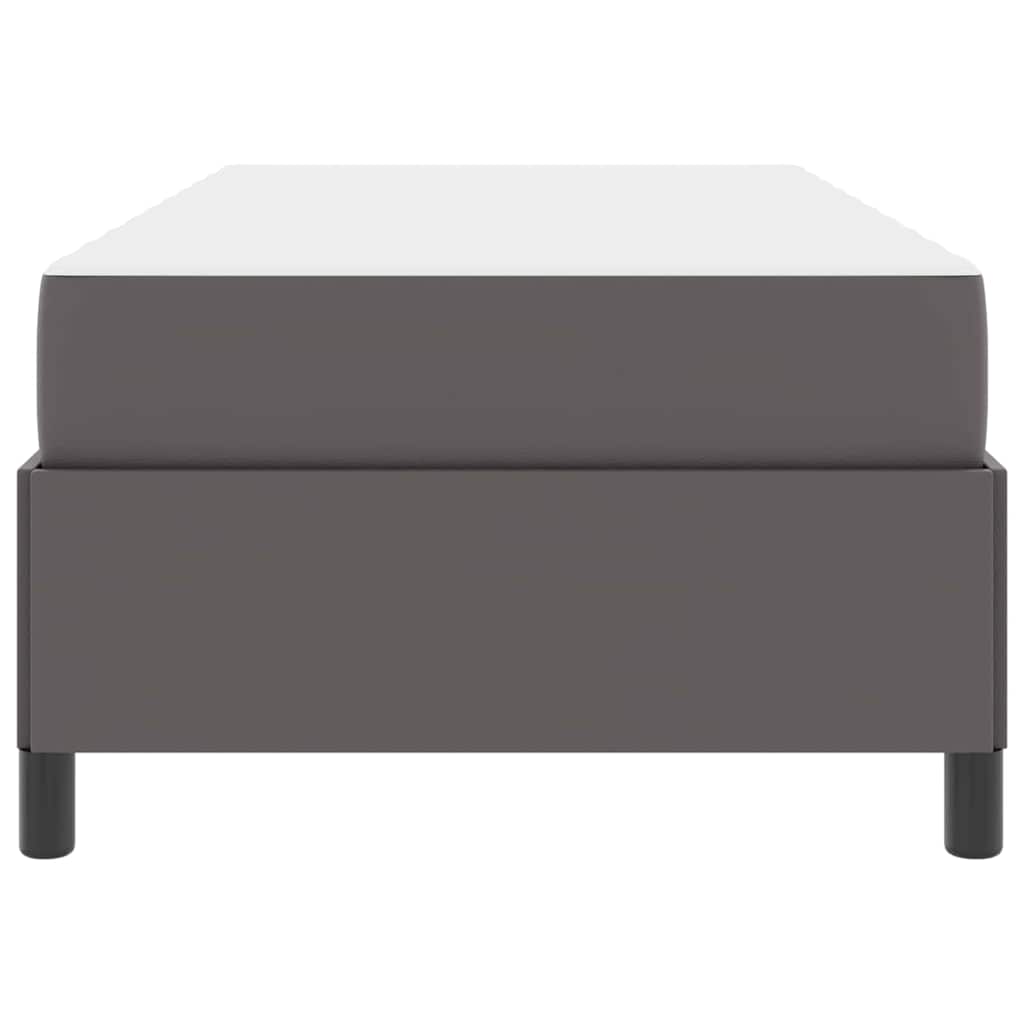 vidaXL Cadru de pat cu saltea Gri 90 x 200 cm Piele artificială