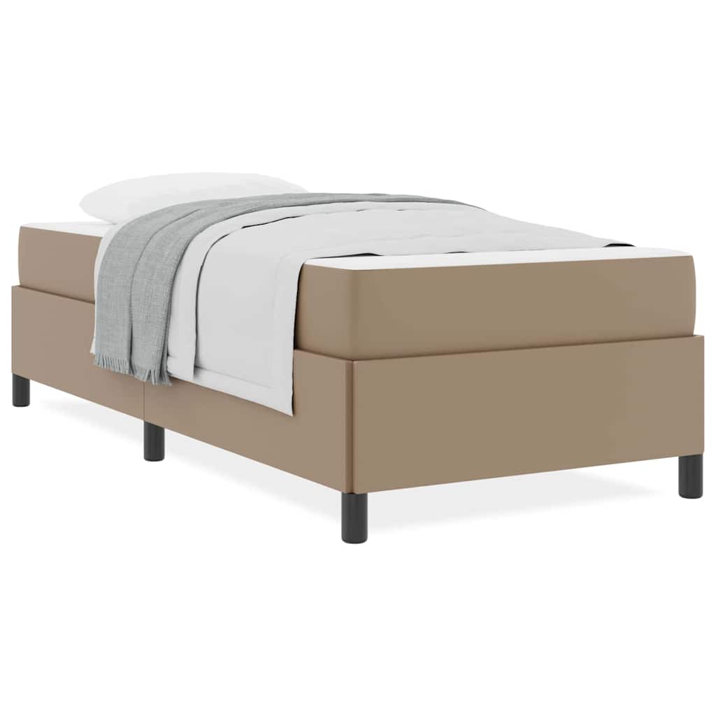 vidaXL Cadru de pat cu saltea Cappuccino 90 x 200 cm Piele artificială