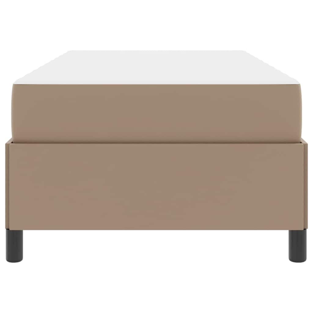 vidaXL Cadru de pat cu saltea Cappuccino 90 x 200 cm Piele artificială