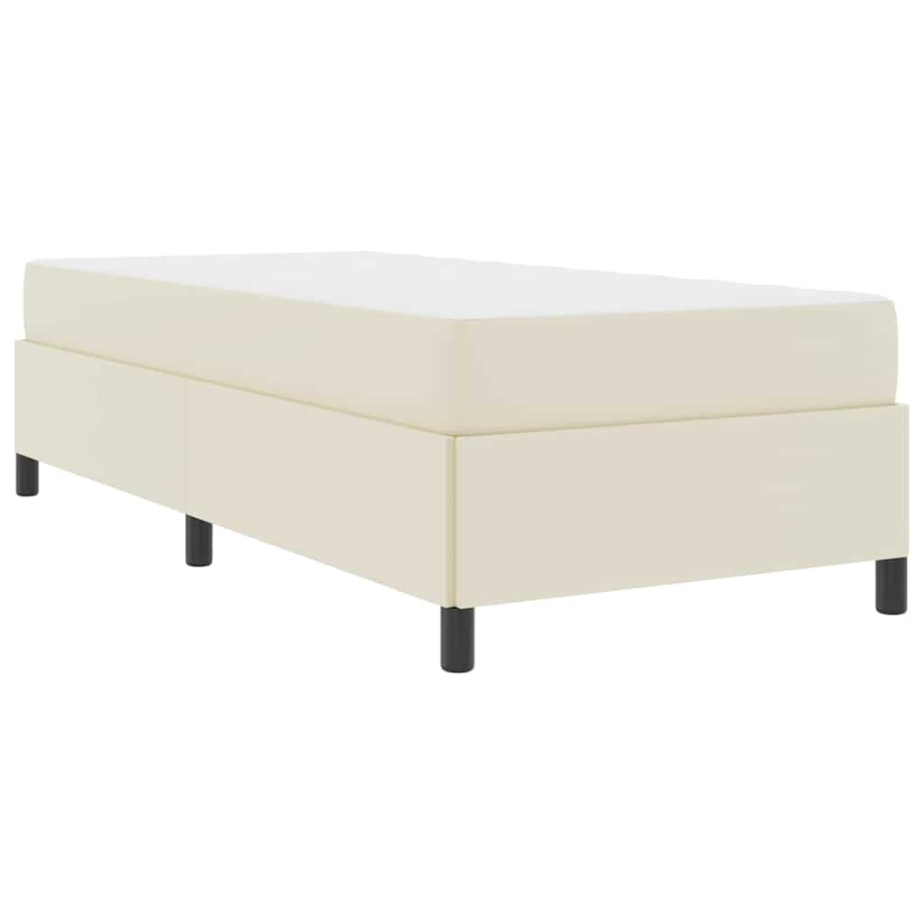 vidaXL Cadru de pat cu saltea Crem 100 x 200 cm Piele artificială