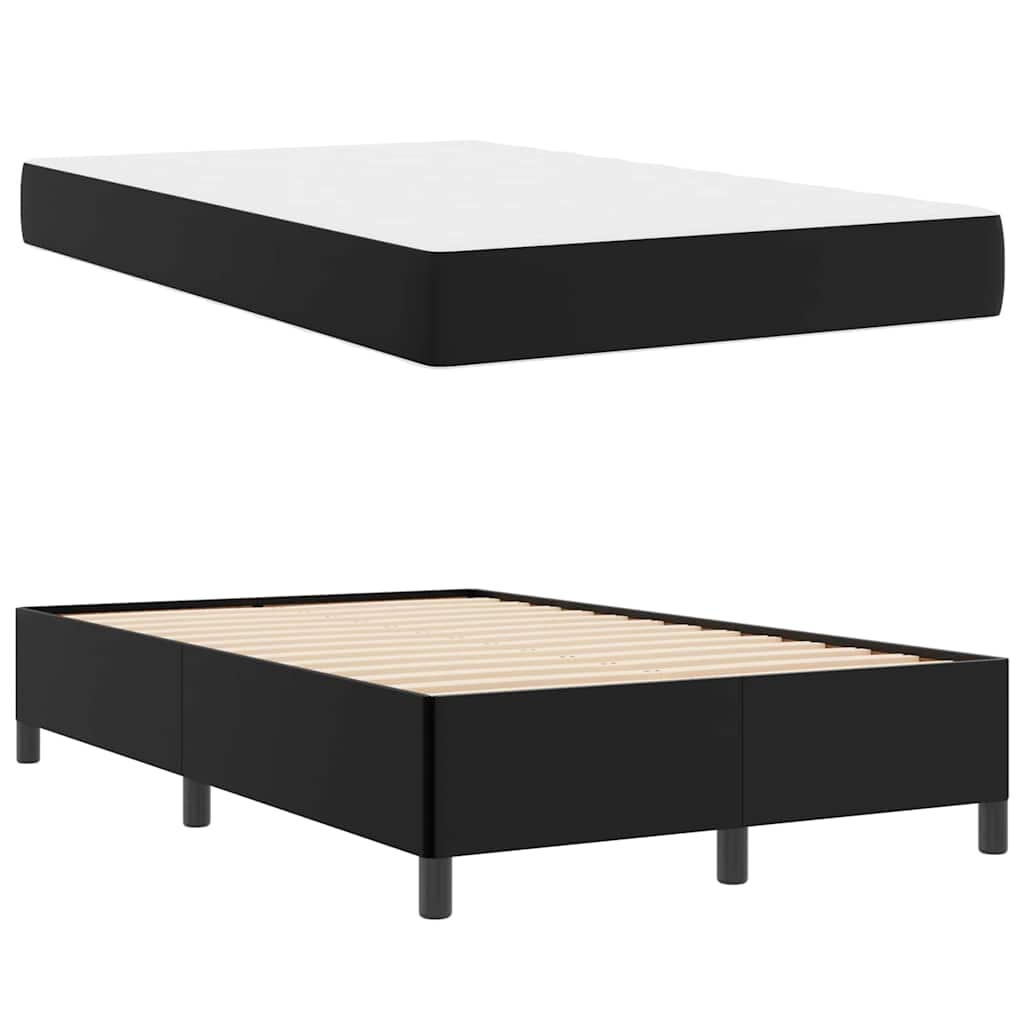 vidaXL Cadru de pat cu saltea Negru 120 x 190 cm Piele artificială