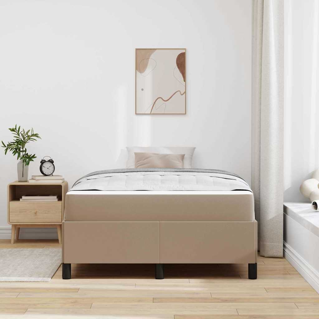 vidaXL Cadru de pat cu saltea cu saltea Cappuccino 120 x 190 cm