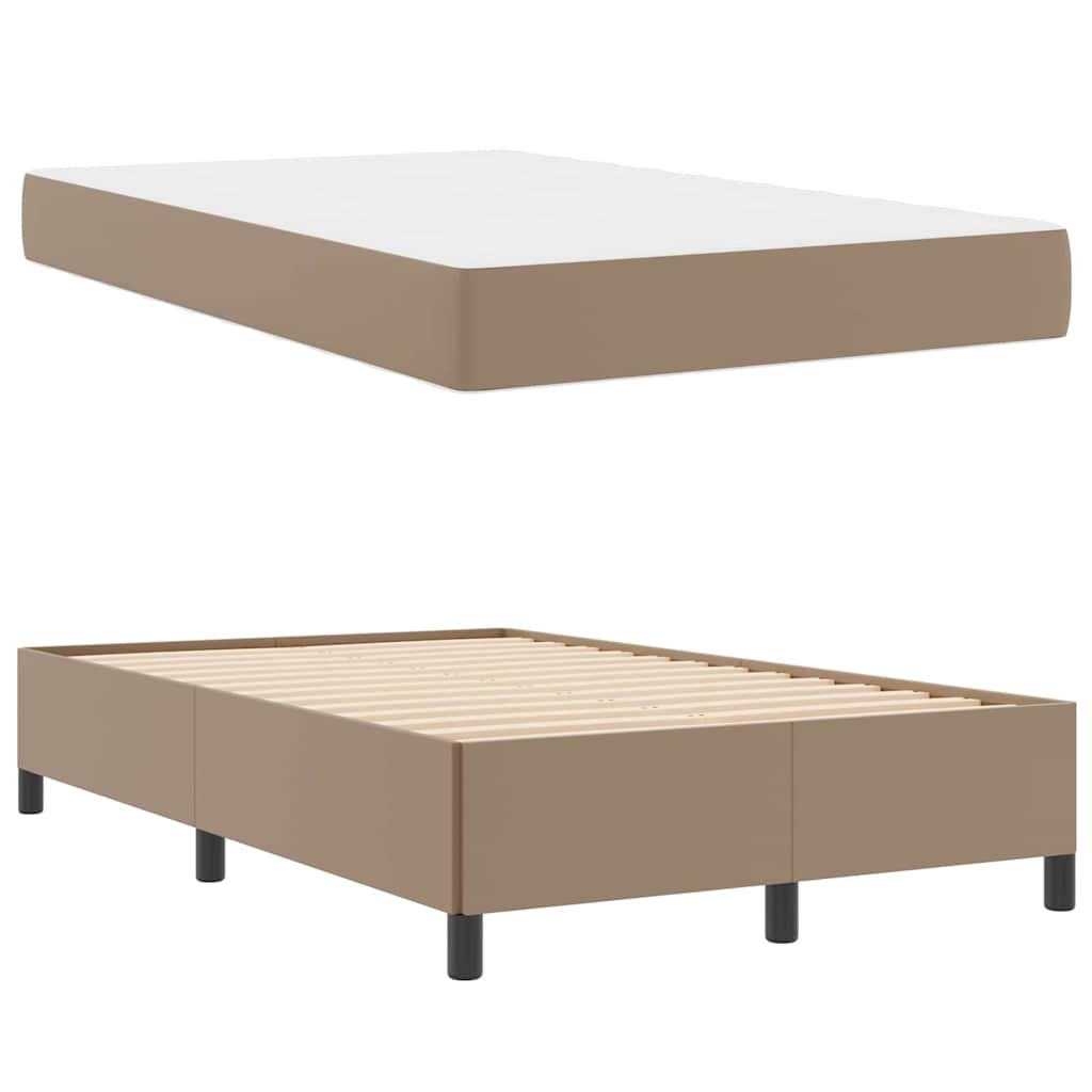 vidaXL Cadru de pat cu saltea cu saltea Cappuccino 120 x 190 cm