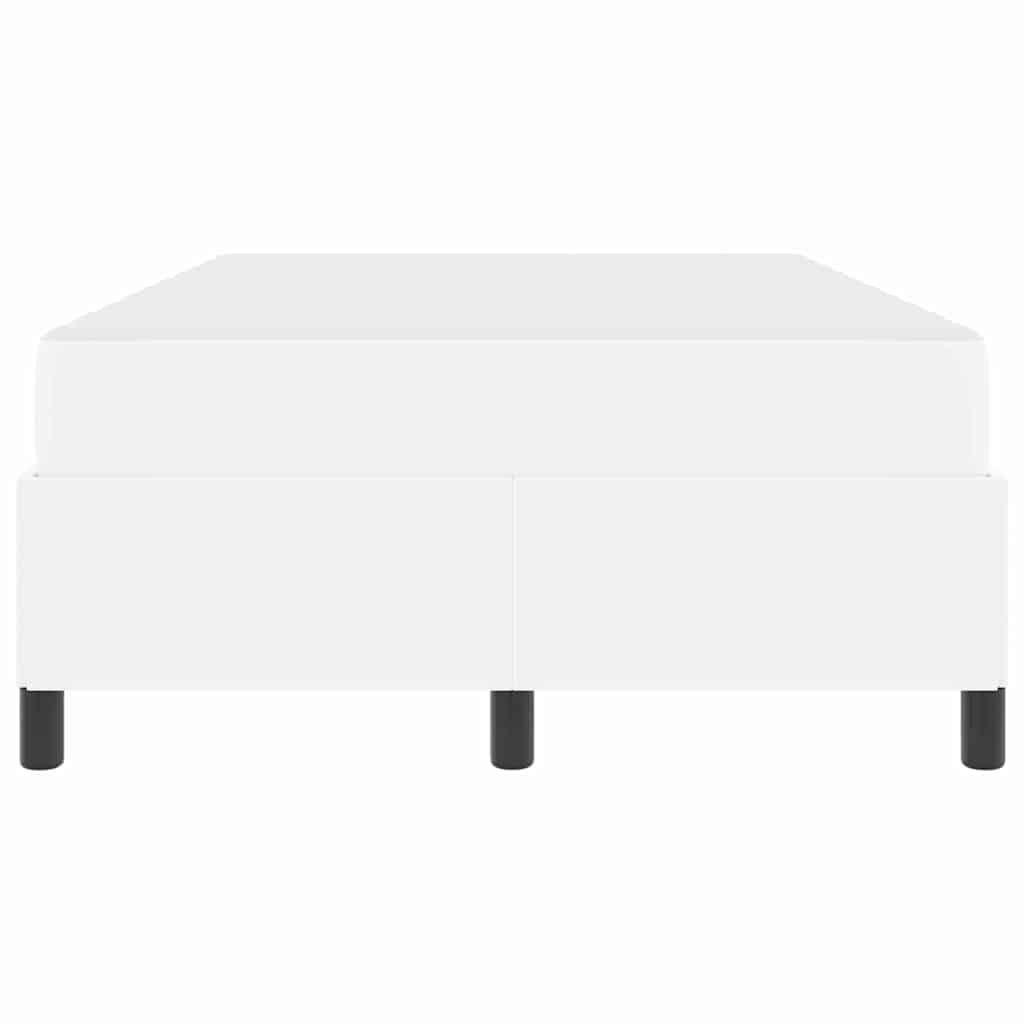 vidaXL Cadru de pat cu saltea Alb 120 x 200 cm țesătură