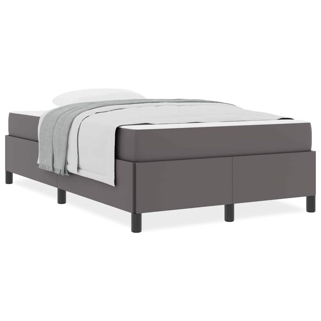 vidaXL Cadru de pat cu saltea Gri 120 x 200 cm Piele artificială