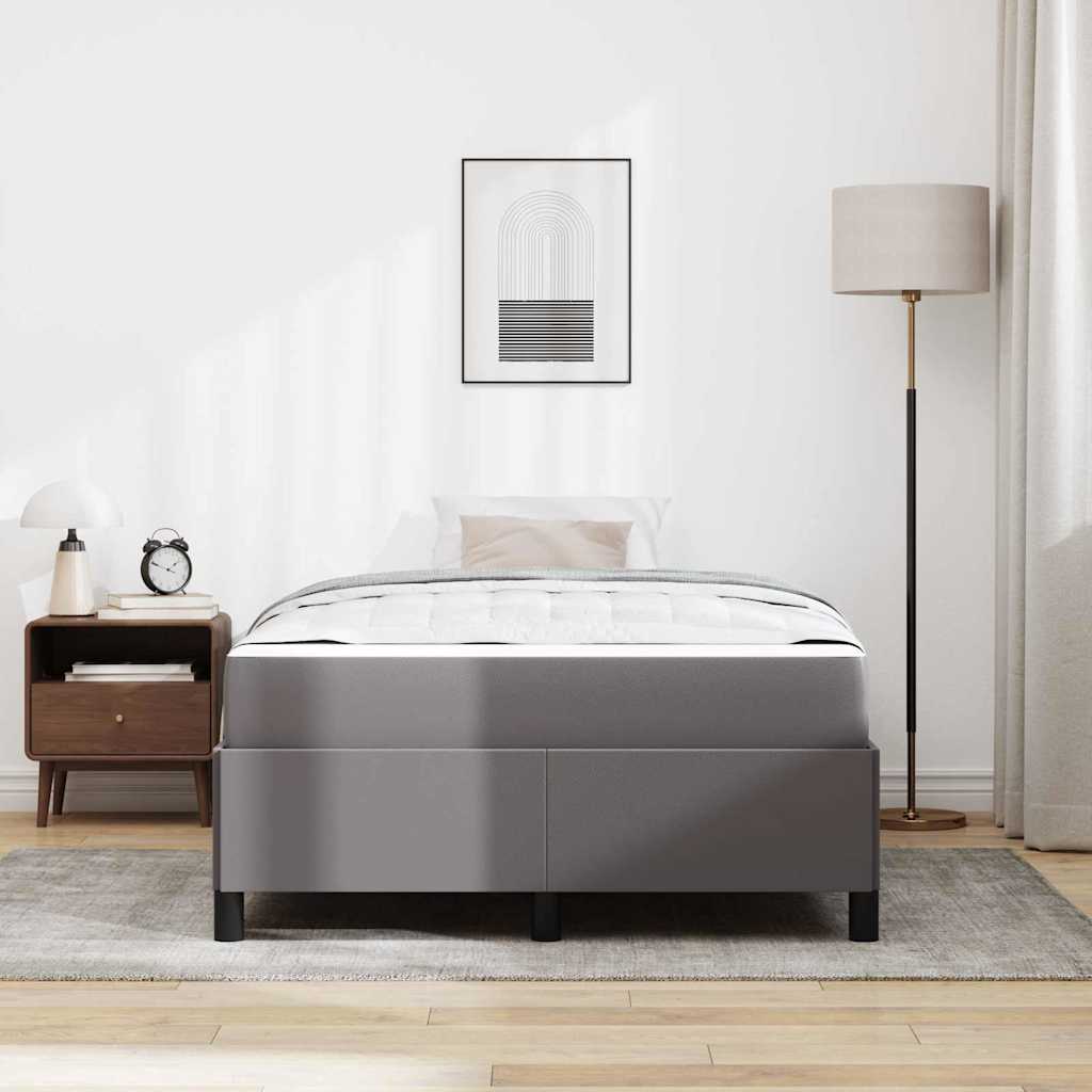 vidaXL Cadru de pat cu saltea Gri 120 x 200 cm Piele artificială