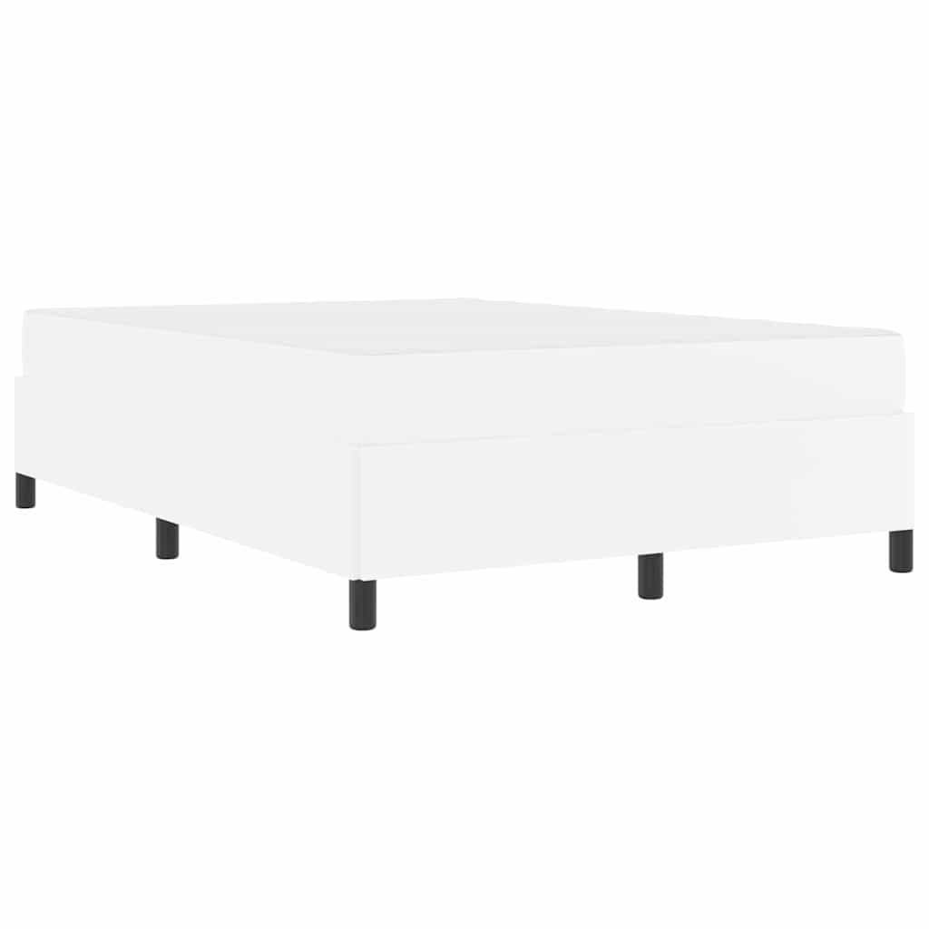 vidaXL Cadru de pat cu saltea Alb 140 x 190 cm Piele artificială