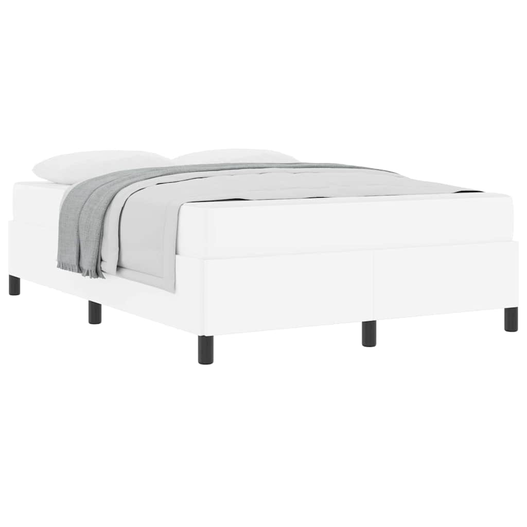 vidaXL Cadru de pat cu saltea Alb 140 x 190 cm Piele artificială
