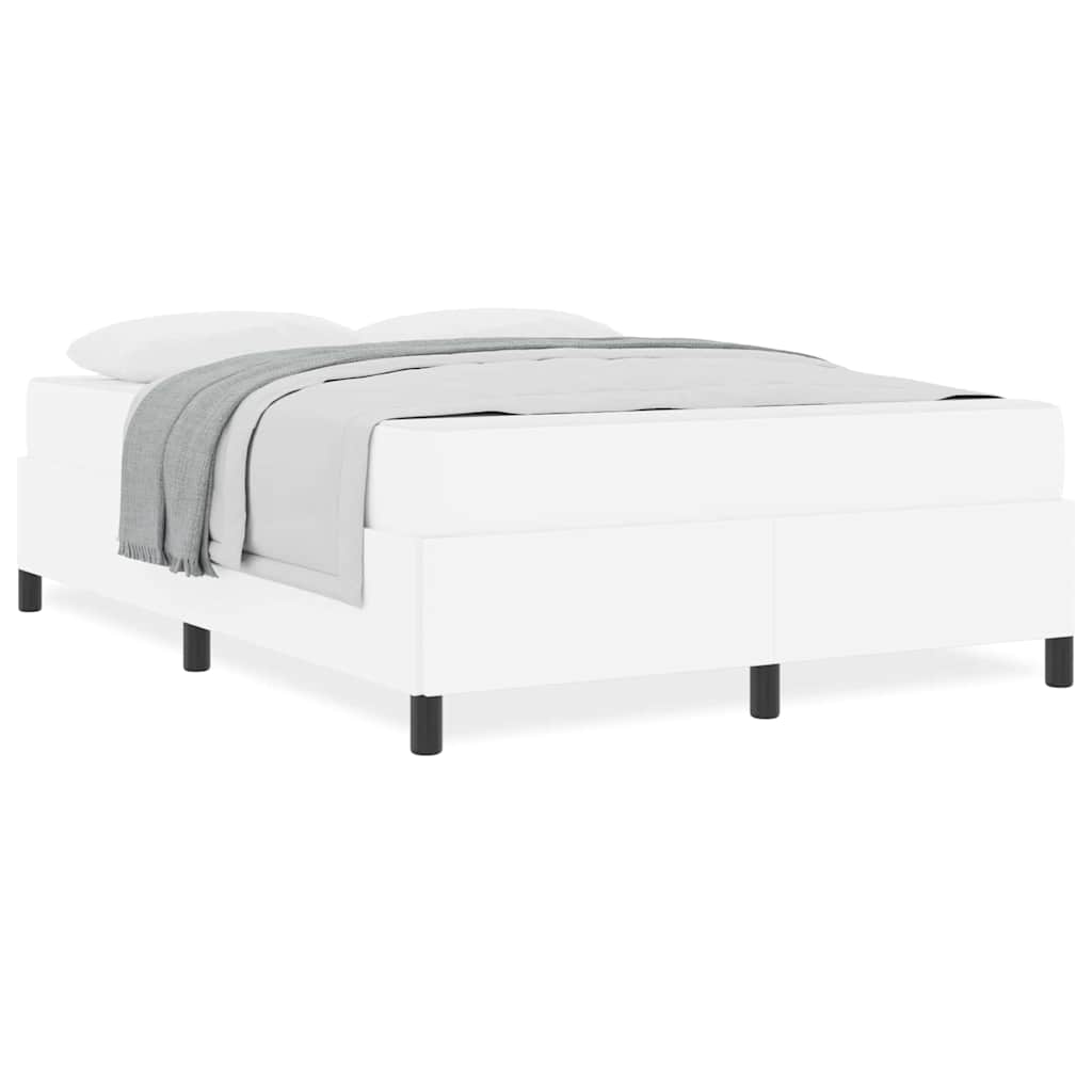 vidaXL Cadru de pat cu saltea Alb 140 x 190 cm Piele artificială
