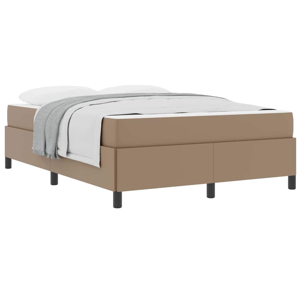 vidaXL Cadru de pat cu saltea cu saltea Cappuccino 140 x 190 cm