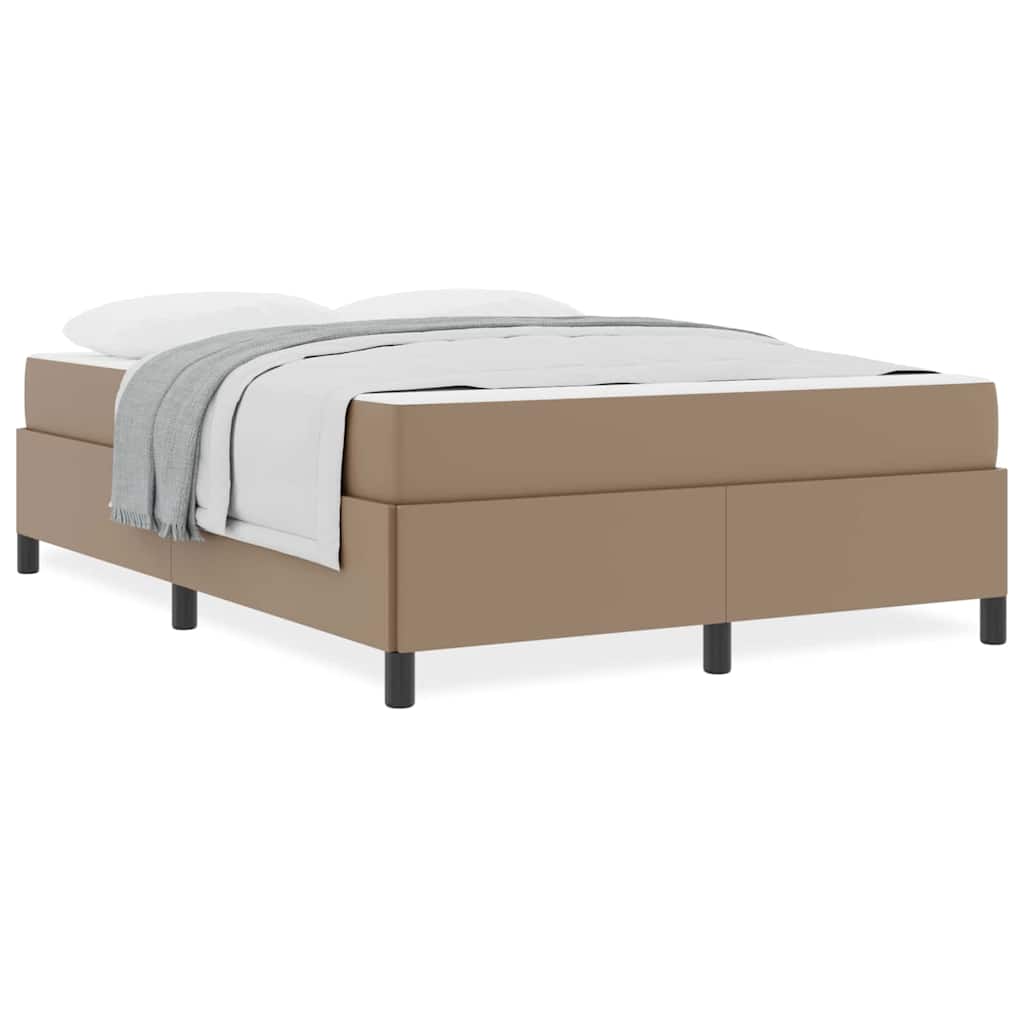 vidaXL Cadru de pat cu saltea cu saltea Cappuccino 140 x 190 cm
