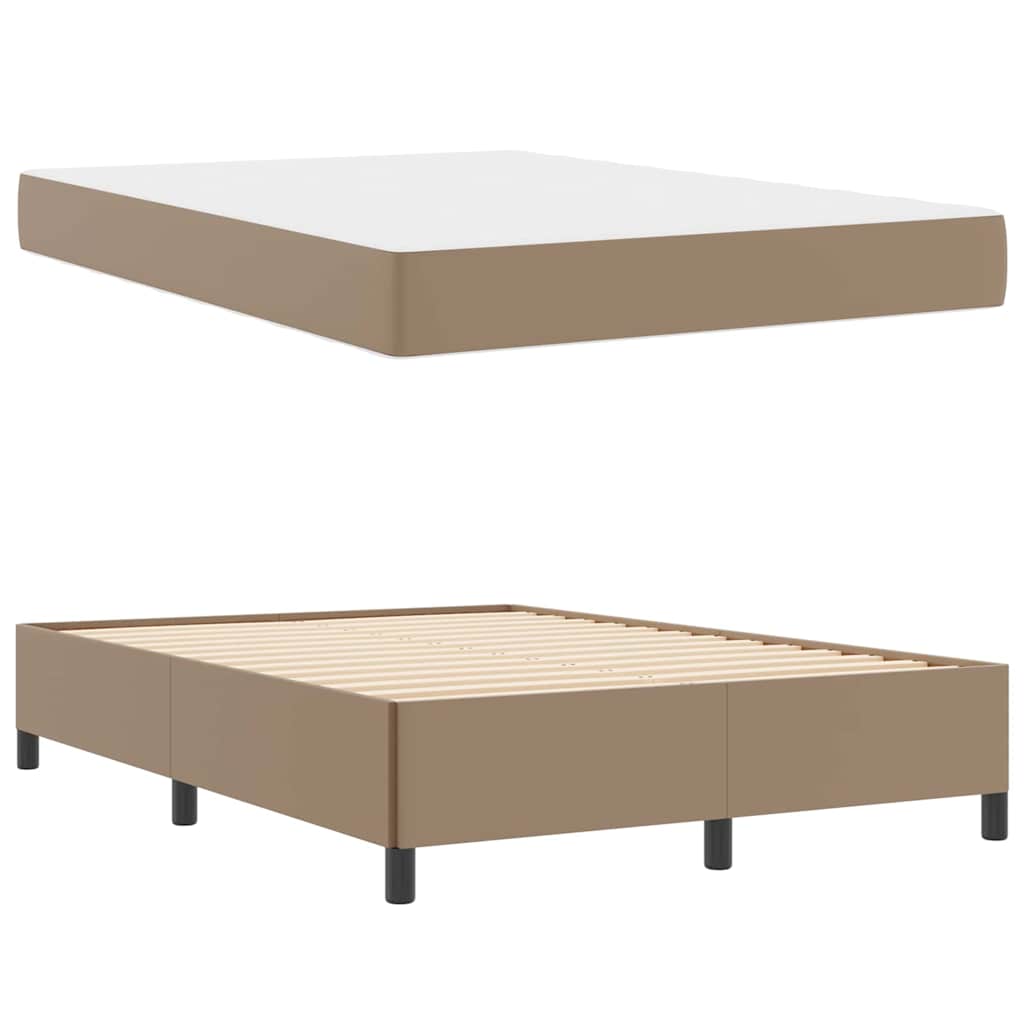 vidaXL Cadru de pat cu saltea cu saltea Cappuccino 140 x 190 cm