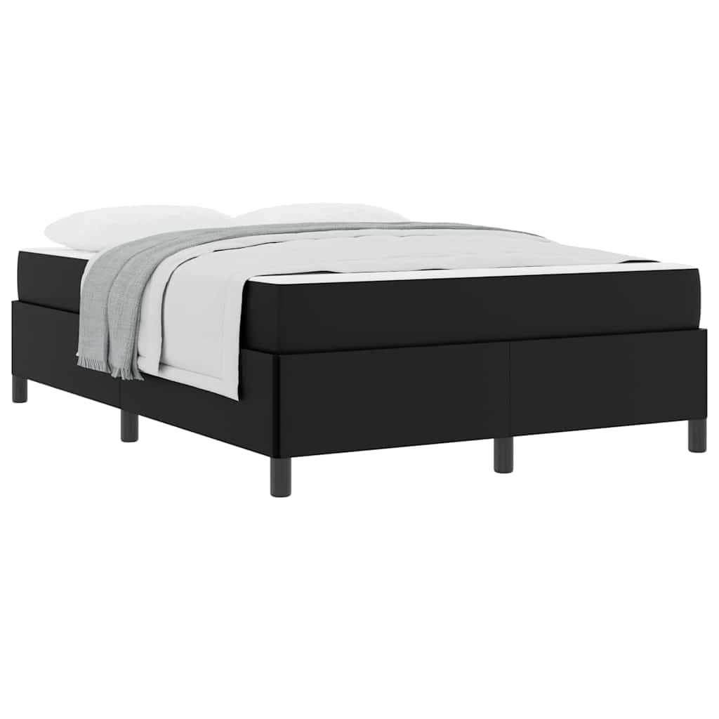 vidaXL Cadru de pat cu saltea Negru 140 x 200 cm Piele artificială