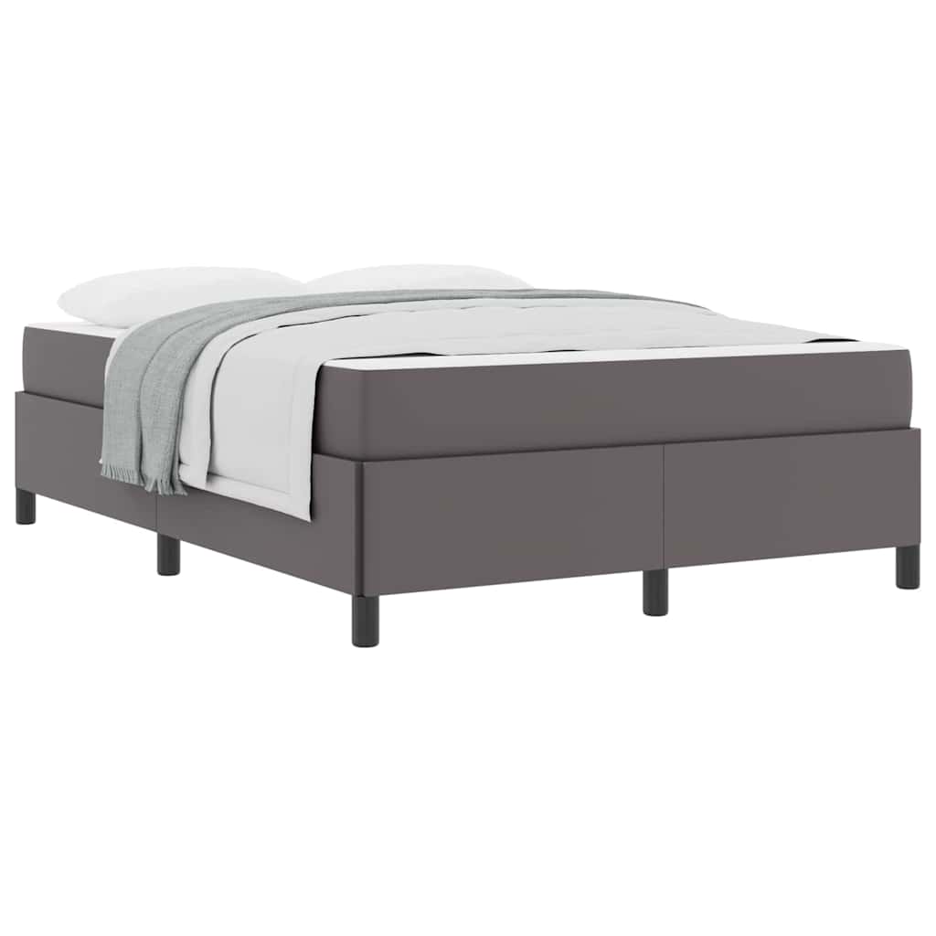vidaXL Cadru de pat cu saltea Gri 140 x 200 cm Piele artificială