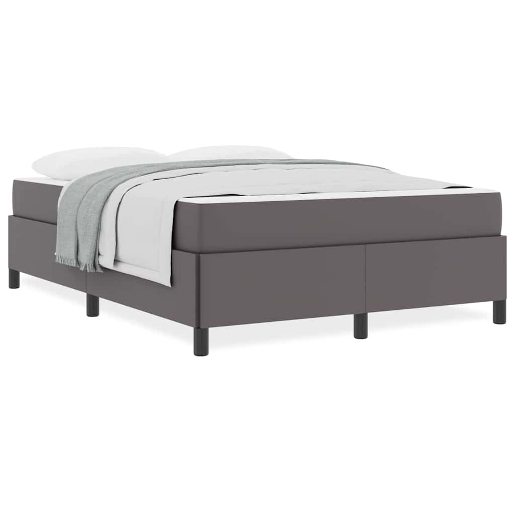 vidaXL Cadru de pat cu saltea Gri 140 x 200 cm Piele artificială