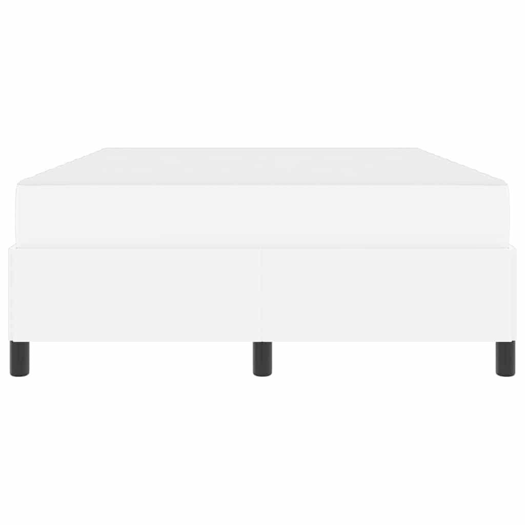 vidaXL Cadru de pat cu saltea Alb 160 x 200 cm Piele artificială