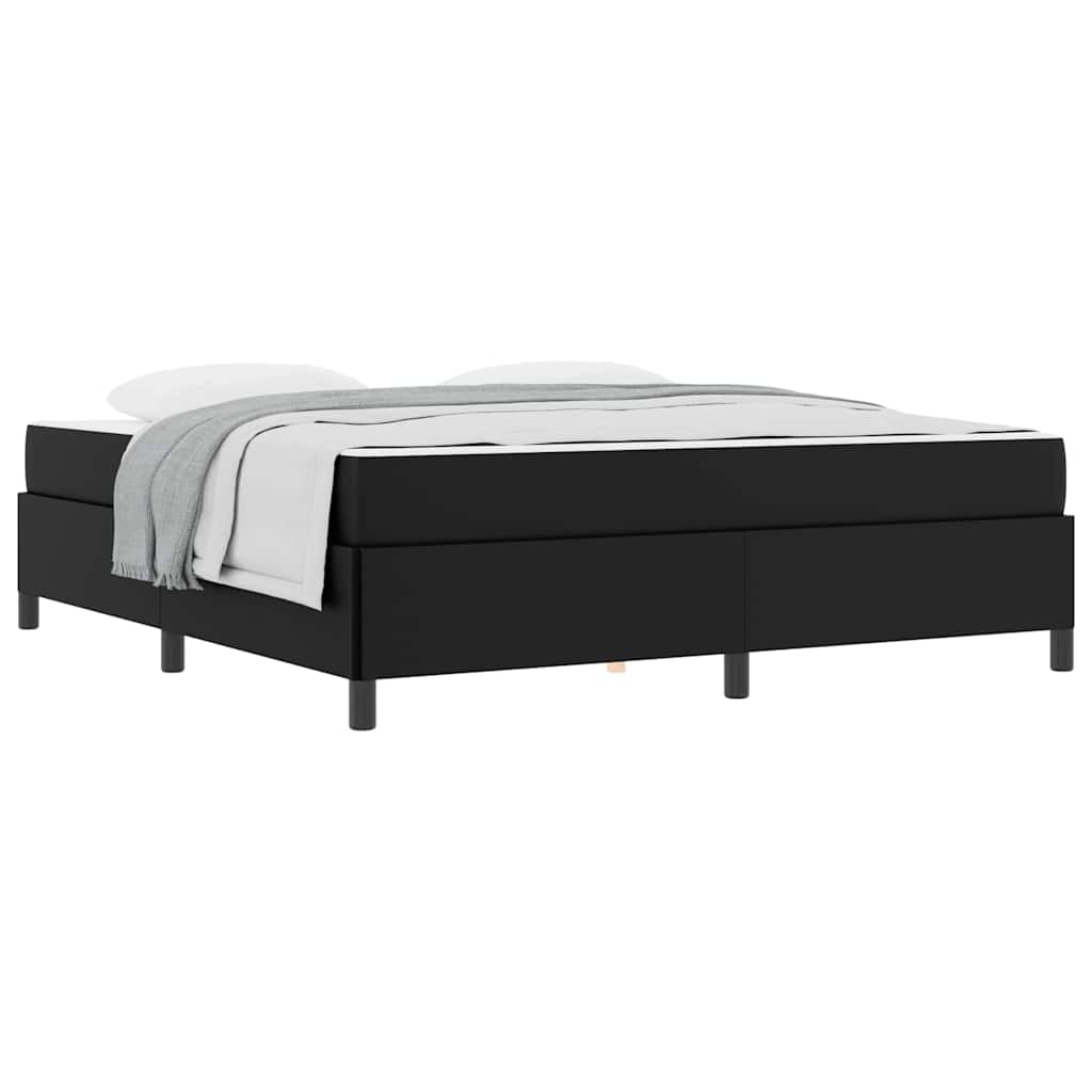 vidaXL Cadru de pat cu saltea Negru 180 x 200 cm Piele artificială