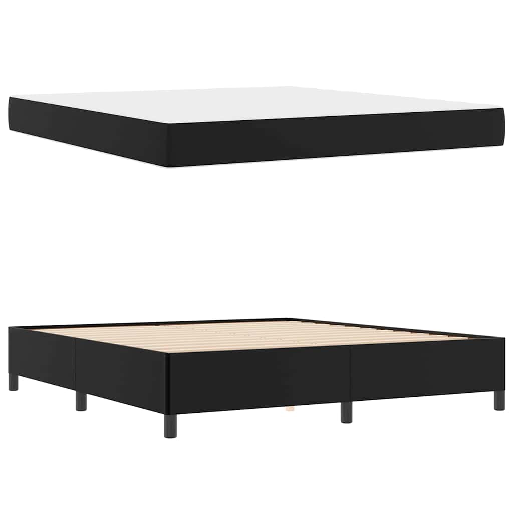 vidaXL Cadru de pat cu saltea Negru 180 x 200 cm Piele artificială