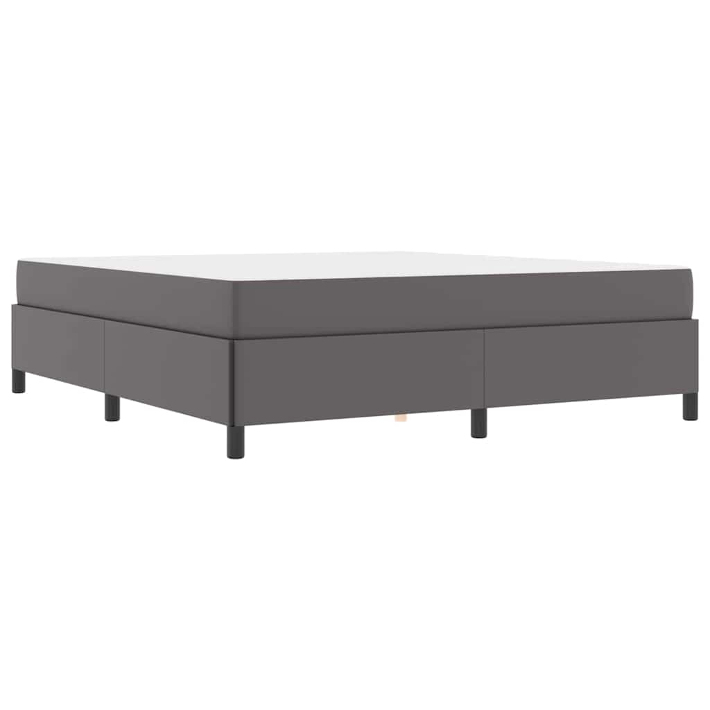 vidaXL Cadru de pat cu saltea Gri 180 x 200 cm Piele artificială