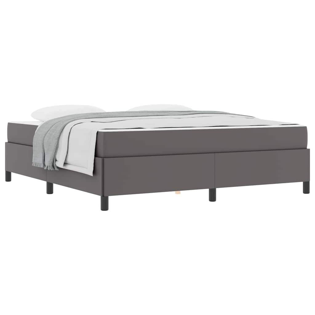 vidaXL Cadru de pat cu saltea Gri 180 x 200 cm Piele artificială