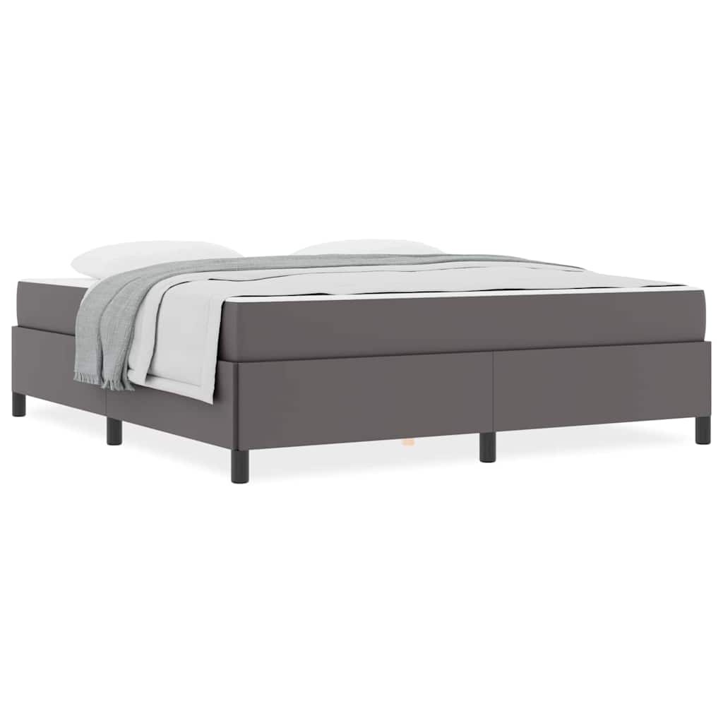 vidaXL Cadru de pat cu saltea Gri 180 x 200 cm Piele artificială