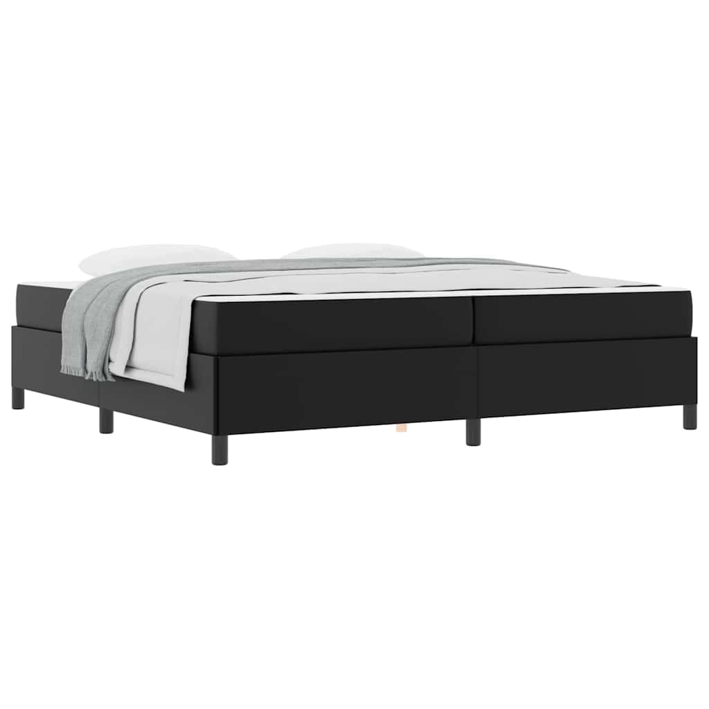 vidaXL Cadru de pat cu saltea Negru 200 x 200 cm Piele artificială