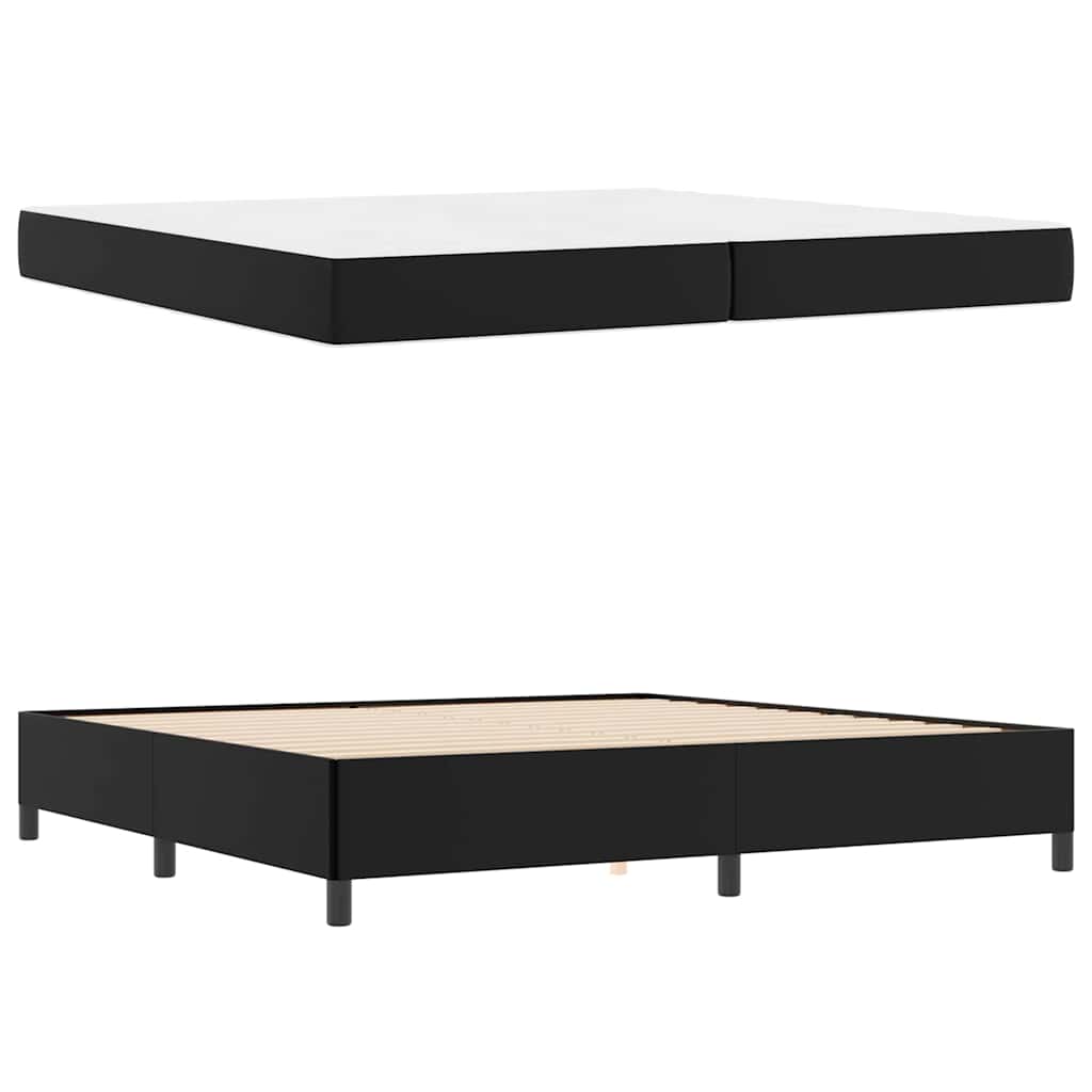 vidaXL Cadru de pat cu saltea Negru 200 x 200 cm Piele artificială