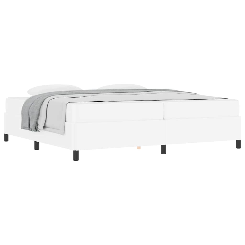 vidaXL Cadru de pat cu saltea Alb 200 x 200 cm Piele artificială