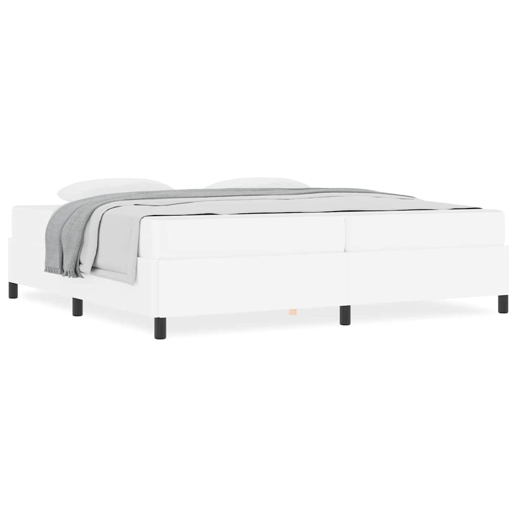 vidaXL Cadru de pat cu saltea Alb 200 x 200 cm Piele artificială