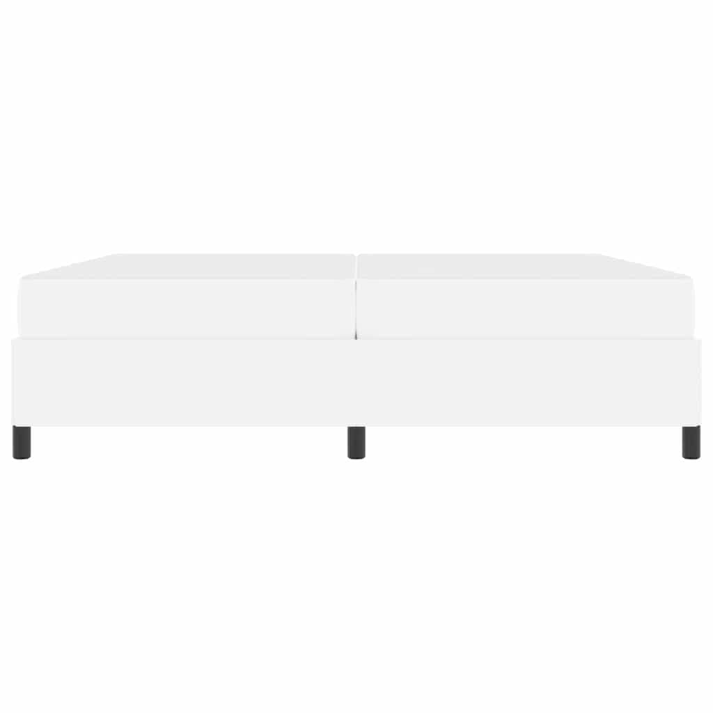 vidaXL Cadru de pat cu saltea Alb 200 x 200 cm Piele artificială