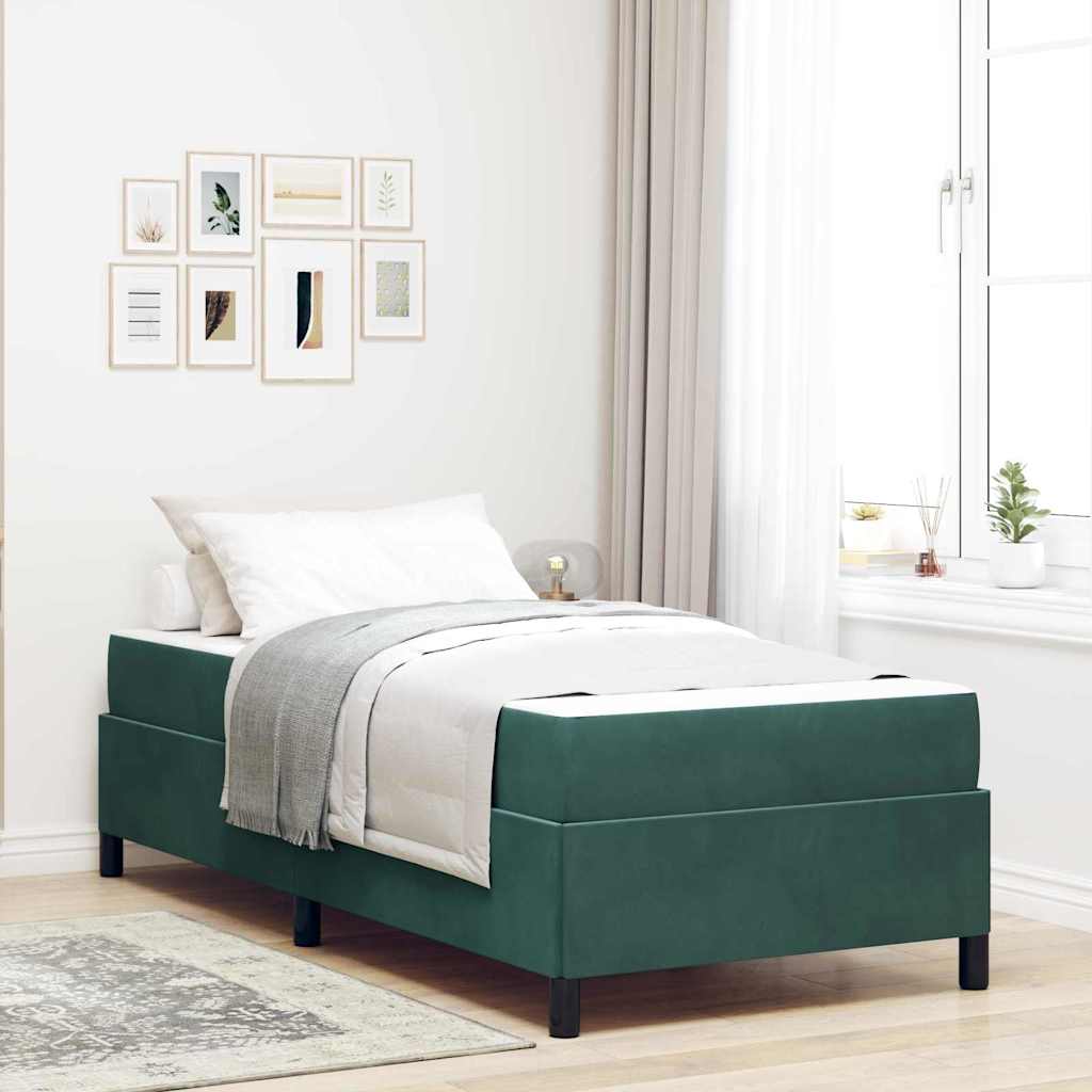 vidaXL Cadru de pat Verde închis, verde și alb 80 x 200 cm Catifea