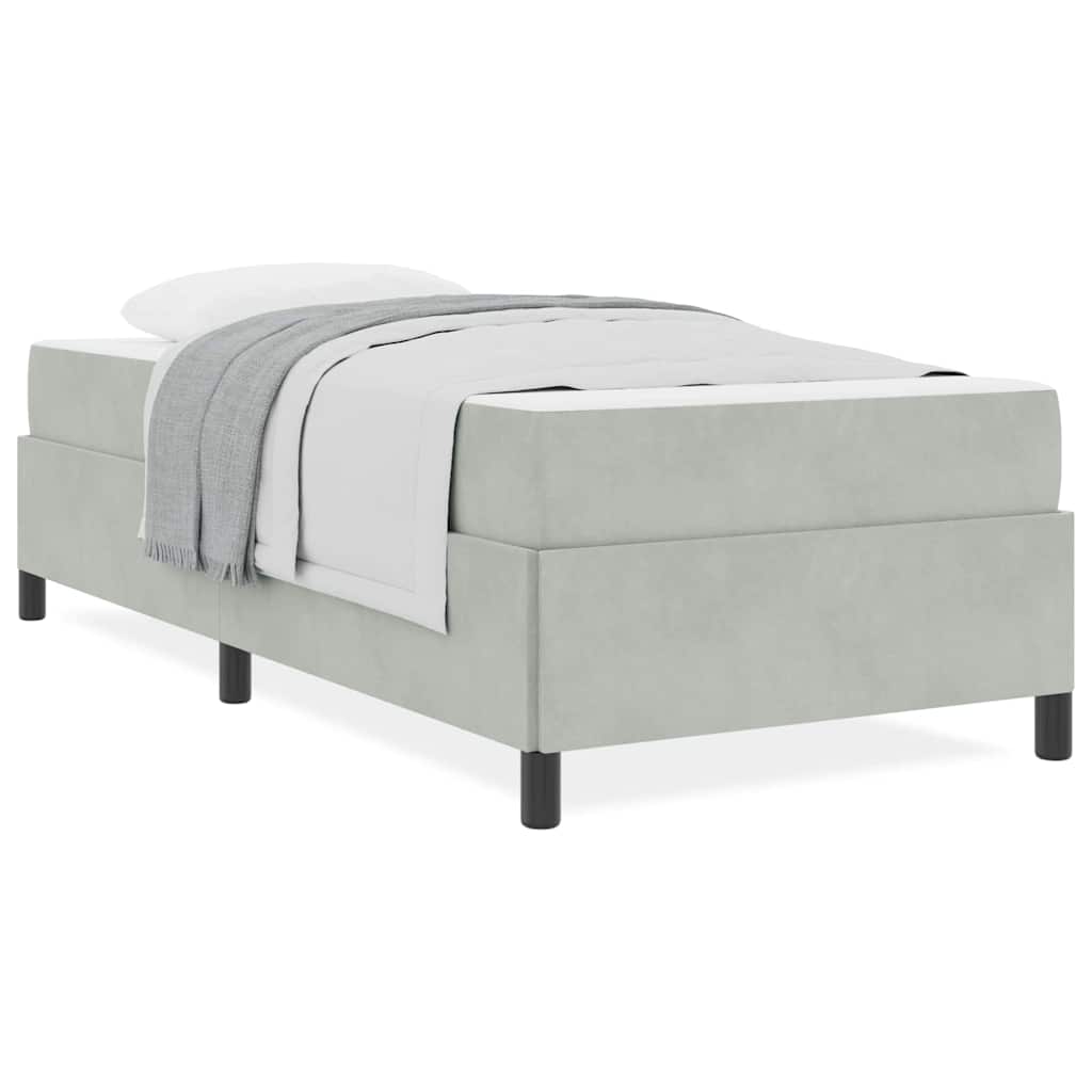 vidaXL Cadru de pat Gri deschis, gri și alb 90 x 190 cm Catifea vidaXL Cadru de pat Gri deschis, gri și alb 90 x 190 cm Catifea
