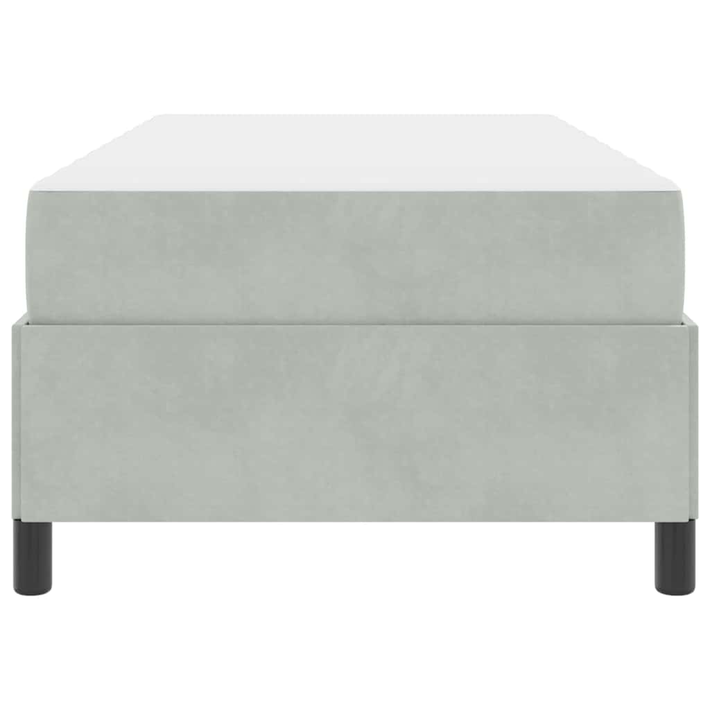 vidaXL Cadru de pat Gri deschis, gri și alb 90 x 190 cm Catifea vidaXL Cadru de pat Gri deschis, gri și alb 90 x 190 cm Catifea