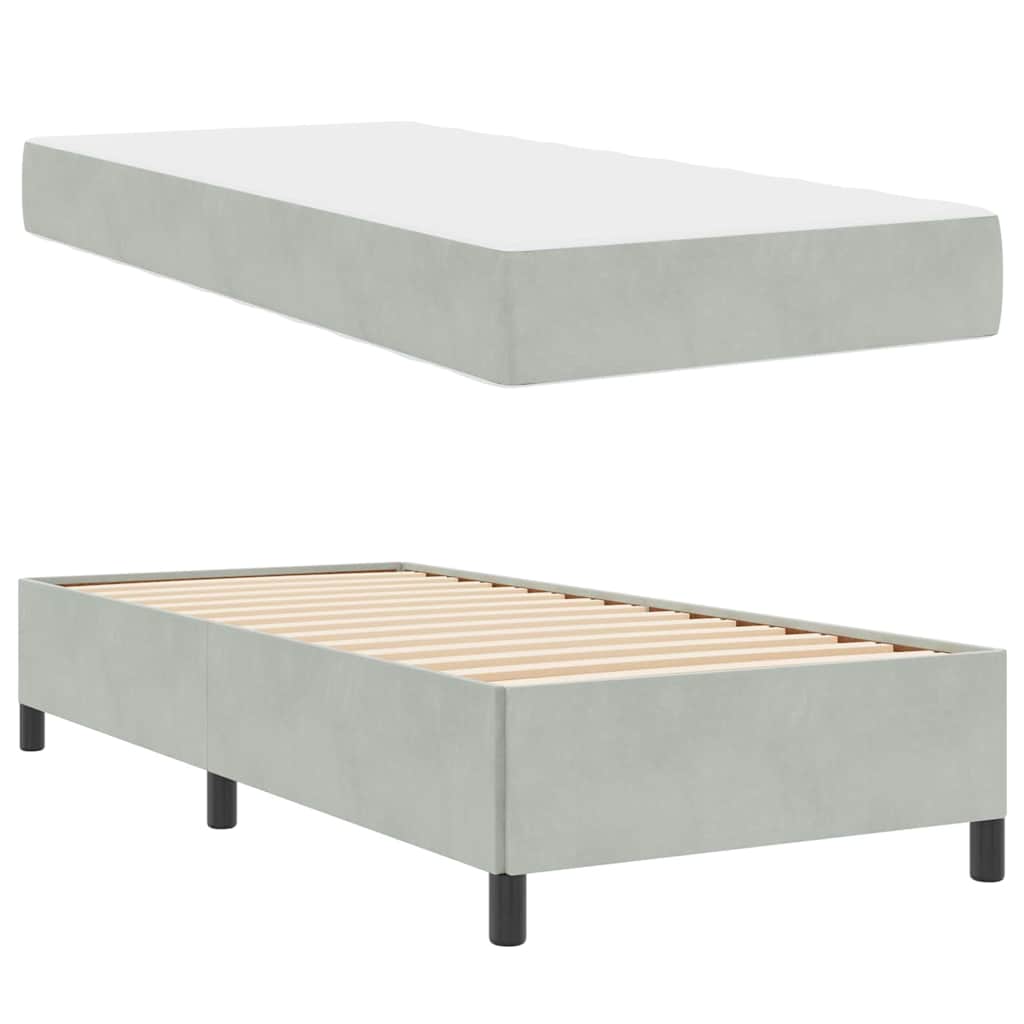 vidaXL Cadru de pat Gri deschis, gri și alb 90 x 200 cm Catifea
