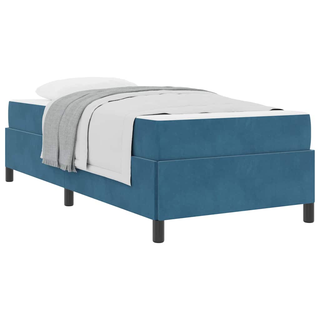 vidaXL Cadru de pat Albastru închis și alb 90 x 200 cm Catifea
