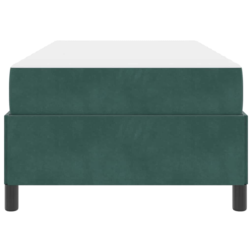 vidaXL Cadru de pat cu saltea Verde închis 100 x 200 cm țesătură