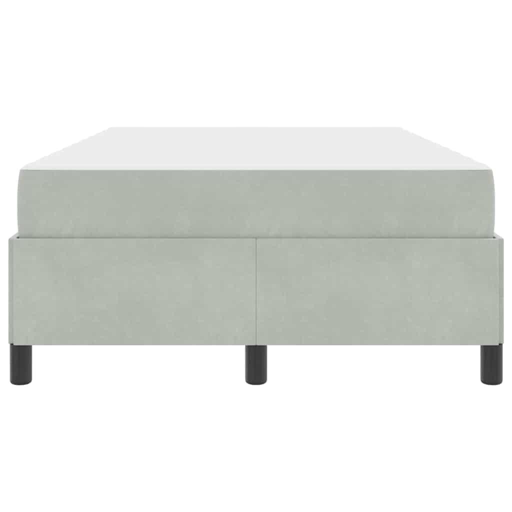 vidaXL Cadru de pat cu saltea Alb și gri deschis 120 x 190 cm Catifea