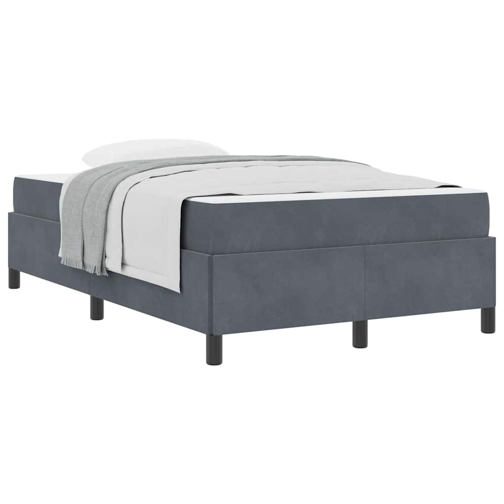 vidaXL Cadru de pat cu saltea Gri închis și Alb 120 x 190 cm Catifea