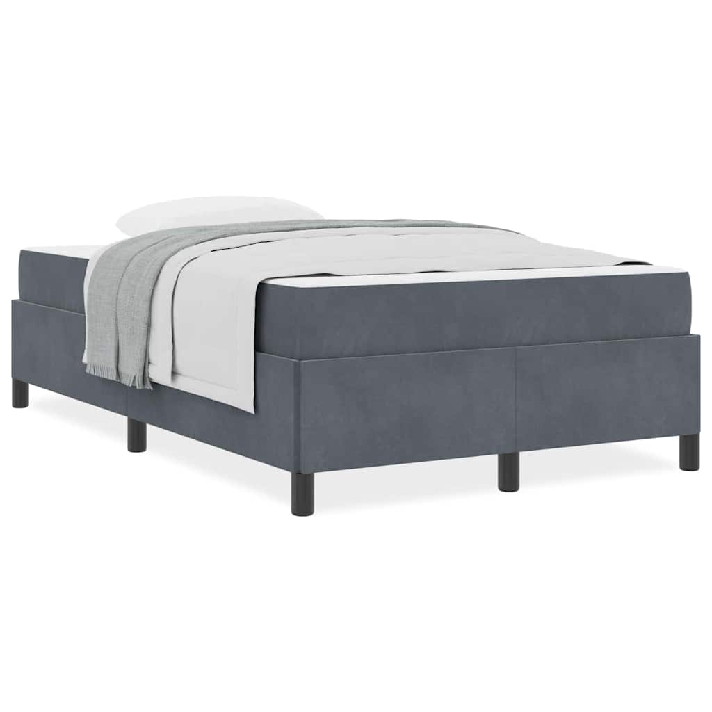 vidaXL Cadru de pat cu saltea Gri închis și Alb 120 x 190 cm Catifea
