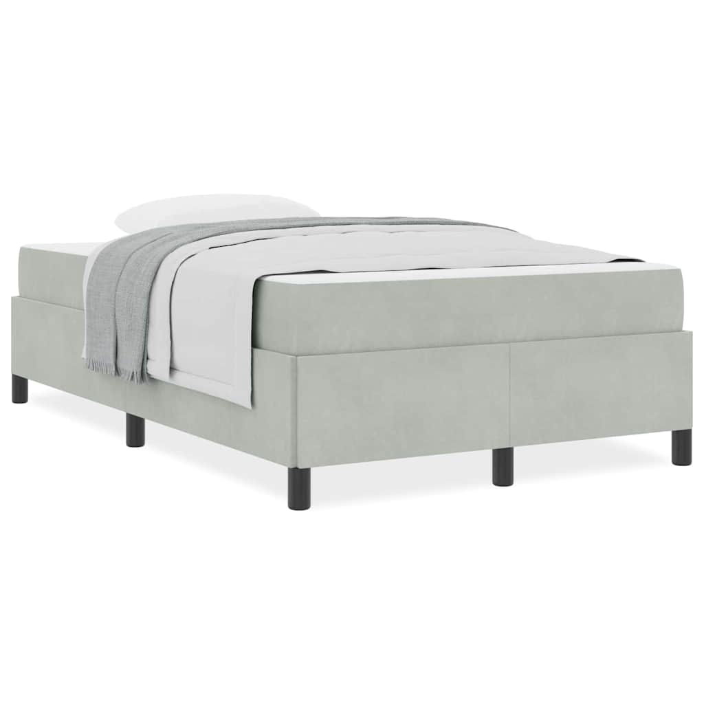 vidaXL Cadru de pat cu saltea Gri deschis 120 x 200 cm țesătură